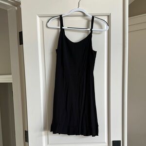 Black Sleeveless Sundress with ruffle bottom